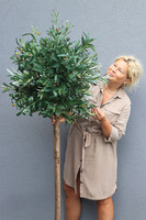 Oliwka Ares Blue, sztuczne drzewko w kobaltowej donicy