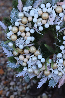 świąteczny wianek, White Christmas, śr.40cm 