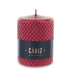 świąteczna świeca Cadiz, Czerwona, wym.12x9x9cm