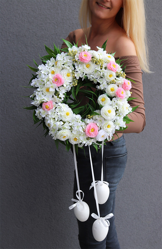 Hedfia, wielkanocny wianek z jajkami, śr.30cm