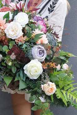 Merimo pastelowa wiązanka nagrobna, dł.70cm 