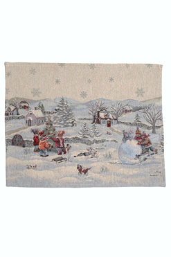 Zimowa Zabawa, świąteczna podkładka gobelinowa, 45x35cm