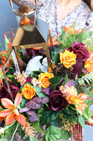 Angelo Garden Autumn, lampion nagrobny z kwiatami