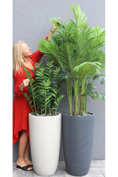 Zamiokulkas Concrete, sztuczne drzewko w betonowej donicy