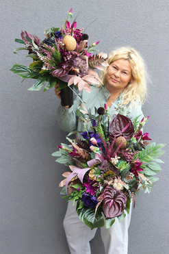 Plum Nedia, komplet dekoracji nagrobnych, wiązanka + bukiet 