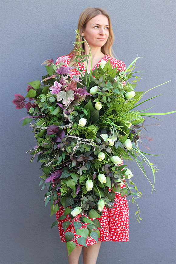 Roserite, wiązanka nagrobna, dł.80cm