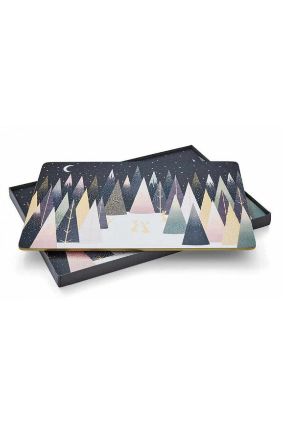 Frosted Pines, podkładki korkowe, średnie