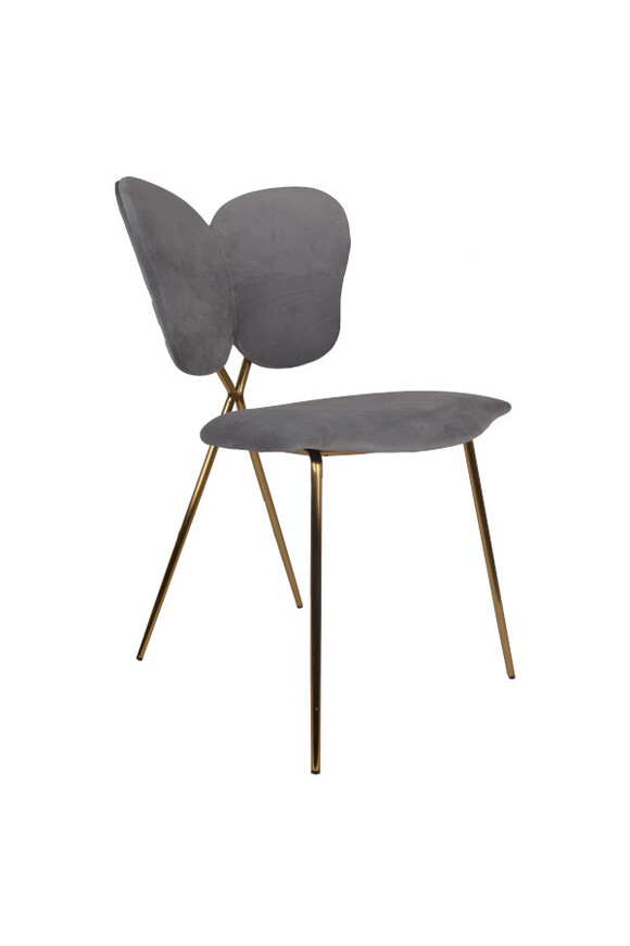 Madame Butterfly, krzesło z obiciem, szare