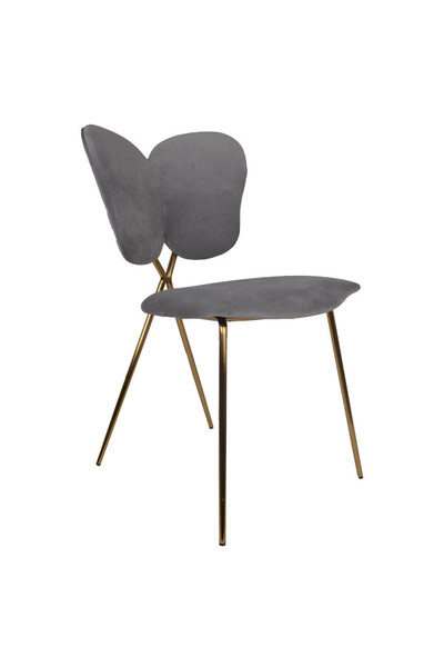 Madame Butterfly, krzesło z obiciem, szare