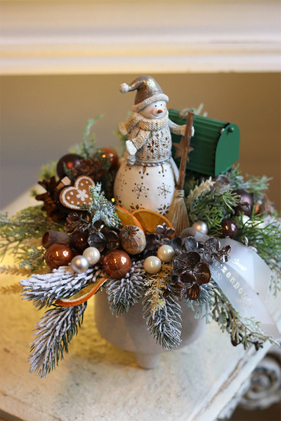 Snowman, świąteczny stroik z bałwankiem