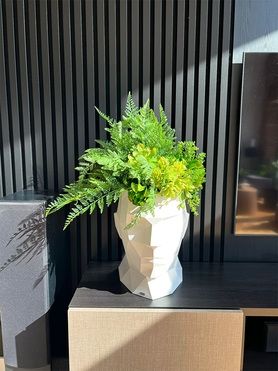 White Adonis Head, nowoczesna dekoracja zielona w głowie, wys.72cm 