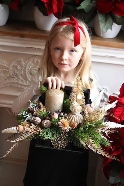 Black Cristal Gossamer, świąteczny stroik w szkatułce