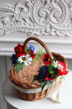 Wielkanoc na Mazowszu, dekorowany koszyczek wielkanocny, wys.24cm 