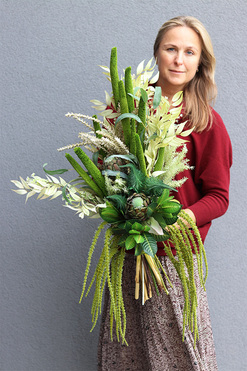 Rewia green, zielony bukiet dekoracyjny, wys.93cm   