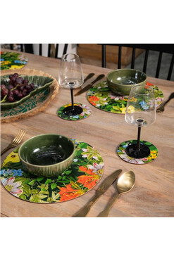 Flower Jungle, podkładki korkowe, okrągłe duże, 4szt