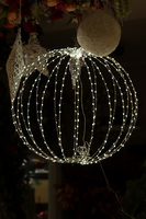 Christmas Light, świąteczna wisząca kula LED, srebrna