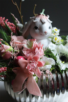 Srebrna Sielanka Sweetie Bunny, stroik wielkanocny w naczyniu