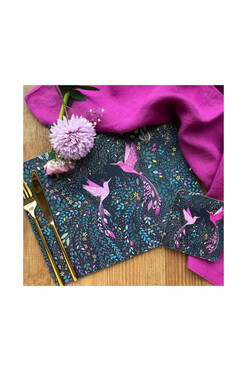 India, podkładki korkowe z kolibrami, średnie, 4szt