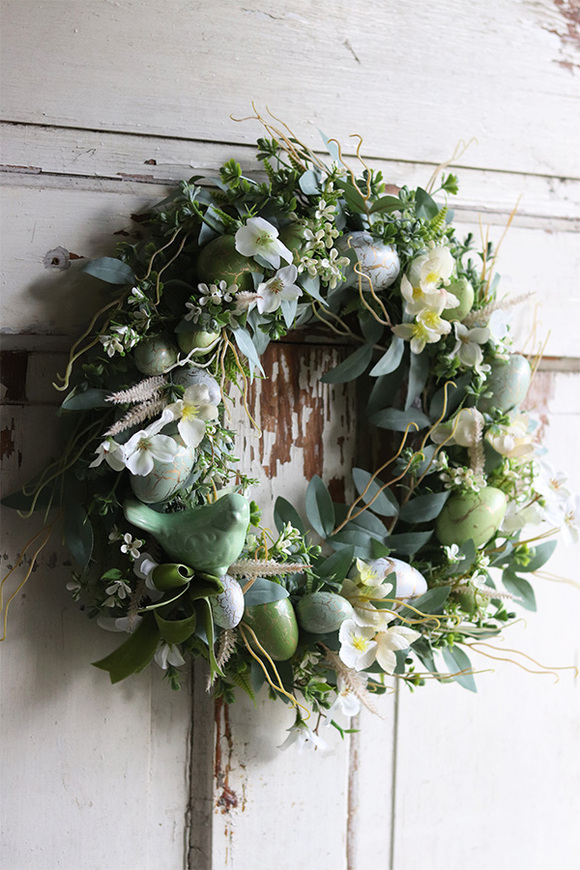 Zielono Nam, wielkanocny wianek z pisankami, śr.41cm