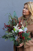 Święta Tuż Tuż, świąteczny bukiet nagrobny we wkładzie