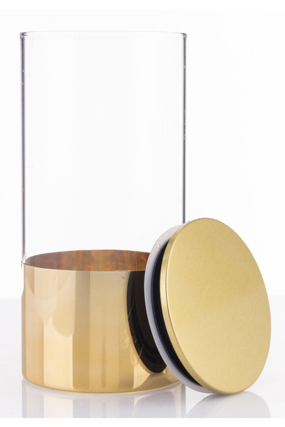 Marie Gold dekoracyjny pojemnik z pokrywką