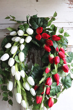 elegancki wieniec nagrobny, Patriota, wym.42x57cm