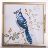 Orientana C, złota taca z motywem ptaków, wym.5x36x36cm