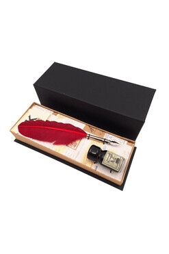 Wirtuoz, zestaw do kaligrafii z gęsim piórem, czerwone