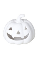 Halloween Pumpkin White, dekoracyjna dynia ceramiczna lampion