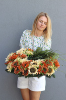 Słonecznikowe Pole, komplet wieniec & bukiet, śr.60cm/46cm
