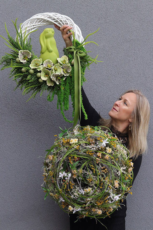 W Gnieździe, wiosenny wianek z gałązek