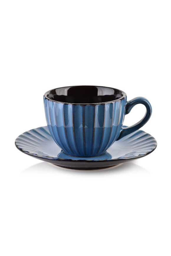 Bergamo Blue, porcelanowa filiżanka ze spodkiem