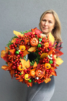 jesienny pomarańczowy wianek, Radość