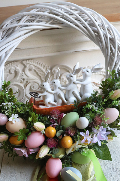 Wielkanocna Przygoda, wianek z zajączkami