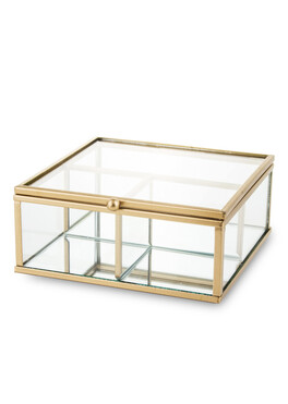 puzderko / szkatułka szklana Złota 8, wym.6x13,5x14,5cm