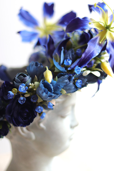  kwiatowy wianek na głowę Niebieska Mazovia, rozmiar uniwersalny