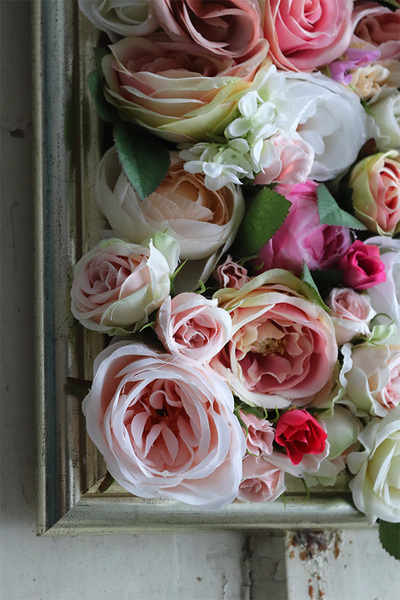 kwietna rama jednostronna, Maria Antonina Silver, wym.44x34.5cm 