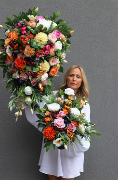 Jesienne Barwy, komplet barwnych dekoracji nagrobnych, wiązanka + bukiet 