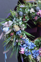 delikatny wiosenny wianek, Niebieska Łuna Round, śr.37cm 