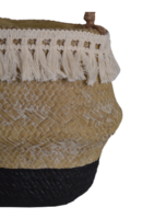 Boho Black, kosz / osłonka na donicę, ceramiczna, czarny, wym.32x22x24cm