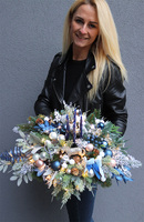 Blue Eveline Pompadour, adwentowy stroik LED