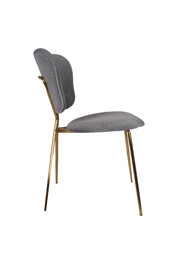 Madame Butterfly, krzesło z obiciem, szare