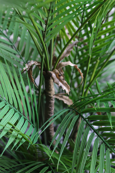 Areca Silver Moon, sztuczna palma w srebrnej donicy