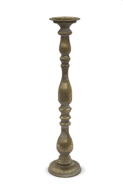 History F, świecznik metalowy patynowany, wys.60cm