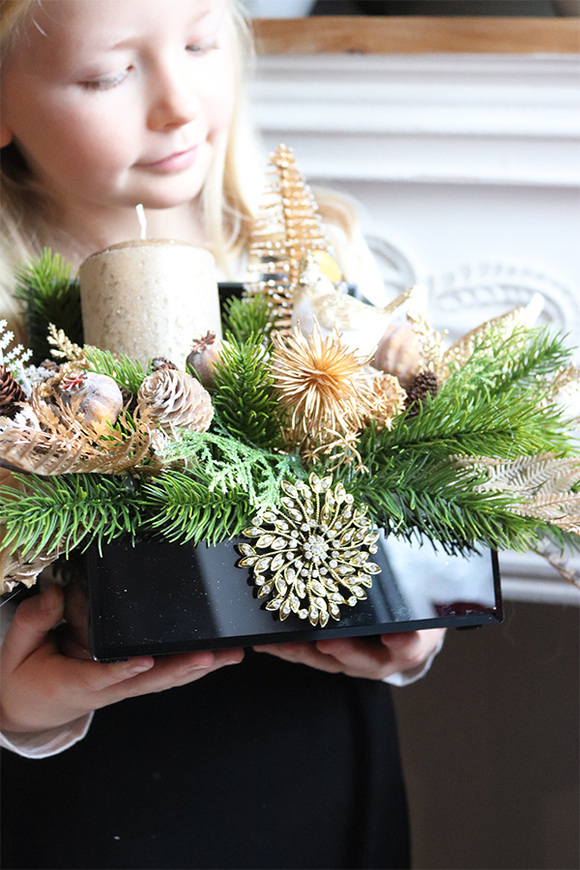 Black Cristal Gossamer, świąteczny stroik w szkatułce