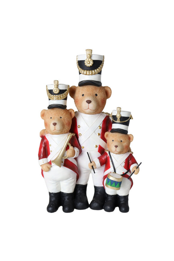 Dobosze Teddy, figurka świąteczna misie