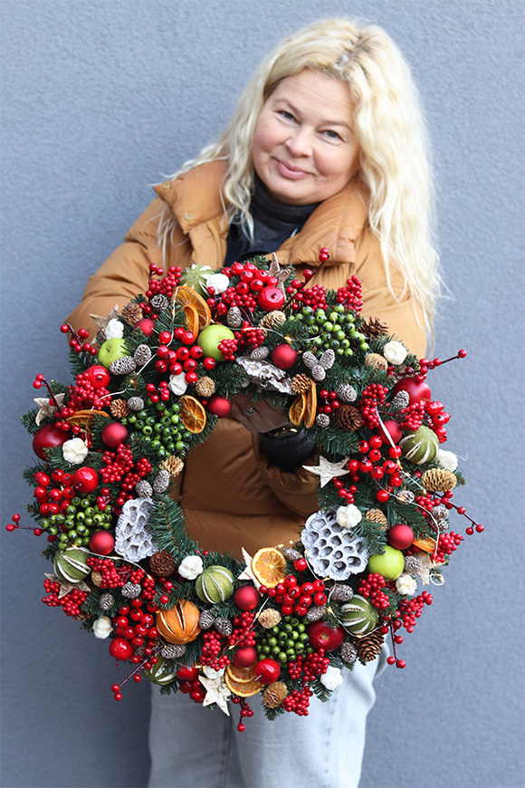 Christmas Decora , wianek świąteczny z lampkami