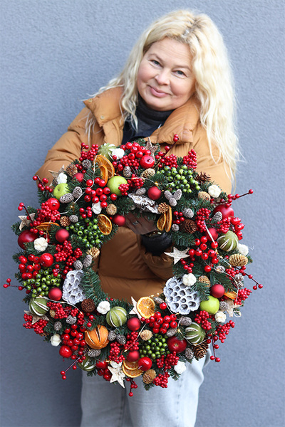 Christmas Decora , wianek świąteczny z lampkami