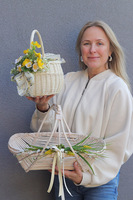 Żółte Szafirki, dekorowany koszyczek wielkanocny