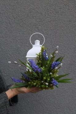 Angelo Szafirki, lampion nagrobny LED na kolumbarium, wys.27.5cm 